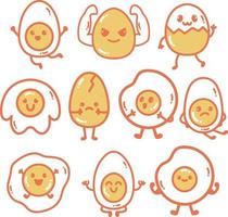 ilustração de doodle de desenho de ovo vetor
