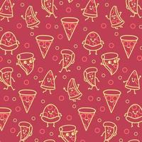 delinear o fundo do padrão de desenho de pizza vetor