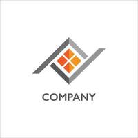 modelo de design de logotipo imobiliário abstrato flip house. identidade de cor cinza e laranja vetor