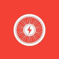 ícone de vetor de roda de bicicleta elétrica