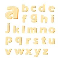 coleção de alfabeto em letras minúsculas de arte de design tipográfico dos desenhos animados vetor