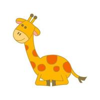 animal fofo de girafa na versão cartoon vetor