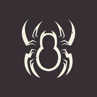 design de logotipo simples de tarântula de aranha vintage, ilustração de ícone de símbolo gráfico vetorial ideia criativa vetor