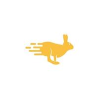 coelho correr com design de logotipo rápido vetor símbolo gráfico ícone ilustração ideia criativa
