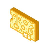ilustração em vetor ícone isométrico de queijo suíço