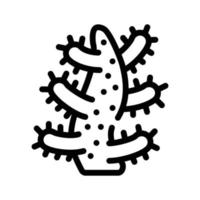 ilustração vetorial de ícone de linha de coral de aquário isolada vetor