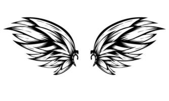 eu sou logotipo de design de asas de pássaro preto e branco vetor