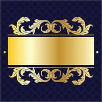banner rótulo ouro luxo real antigo vintage menu placa placa fronteira vitoriana detalhada vetor