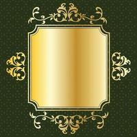 etiqueta banner moldura fundo decoração ouro luxo royal metal tesouro vetor