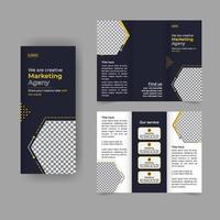 capa de relatório anual de folheto com três dobras de negócios, capa de folheto corporativo com três dobras de marketing digital ou design de folheto. apresentação do folheto. catálogo com fundo geométrico abstrato. layout moderno vetor