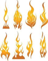ilustração de conjunto de chamas tribais vetor