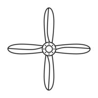 parafuso de aeronaves vintage. hélice de avião, ícone. ilustração vetorial de hélice vetor