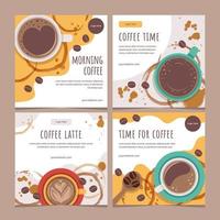 modelo de postagem do instagram de xícaras de café vetor