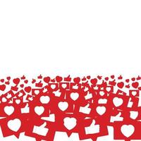 mídia social belo design de moldura com forma de amor vermelho metálico. elemento de moldura vermelha metálica de mídia social. design de moldura com formas de amor fofas para postagens de mídia social. vetor