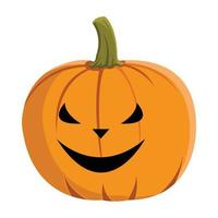 design de abóbora de halloween com cor laranja. design de elementos de halloween com lanterna de abóbora. projeto de lanterna de abóbora com rosto sorridente em um fundo branco para o halloween. vetor