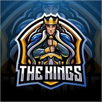 o design do logotipo do mascote king esport vetor