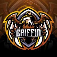design do logotipo do mascote griffin esport vetor