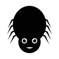 vetor de aranha preta de halloween com uma cara assustadora. design de ilustração de halloween com o vetor de aranha preta. design de aranha assustador com um rosto bonito.
