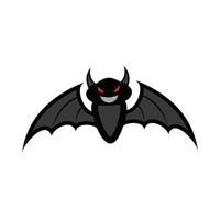 ilustração em vetor halloween black mal bat design. design de morcego com sombra de cor amarela e madeira. design de elementos de festa de halloween com um morcego preto assustador.