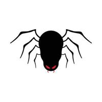 vetor de aranha preta assustadora de halloween com um rosto e dentes assustadores. design de ilustração de halloween com o vetor de aranha preta. antigo desenho de aranha assustadora com uma cara assustadora.