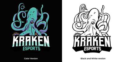 design de mascote de logotipo kraken esport vetor