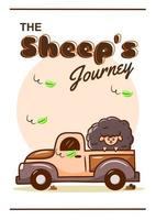 a viagem da ovelha design de volume de livro infantil vetor