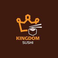 logotipo do rei sushi vetor