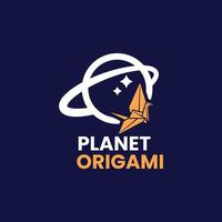 logotipo de origami do planeta vetor