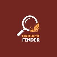 encontrar o logotipo do origami vetor