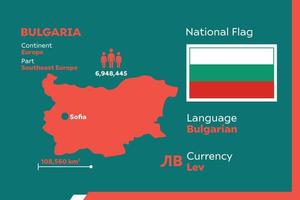 mapa infográfico da bulgária vetor