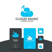 design de logotipo de música em nuvem, nota, céu. vetor