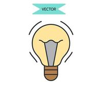 ícones de criatividade simbolizam elementos vetoriais para infográfico web vetor