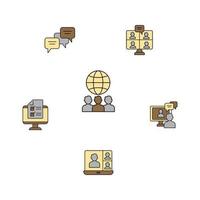 conjunto de ícones de treinamento on-line. elementos de vetor de símbolo de pacote de treinamento online para web infográfico