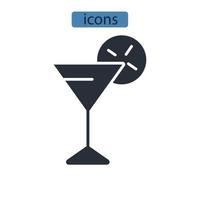 ícones de coquetel simbolizam elementos vetoriais para infográfico web vetor