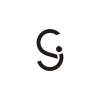 letra sj abstrata simples linha geométrica arte forma logotipo vetor