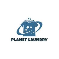 ilustração vetorial de logotipo de lavanderia do planeta vetor