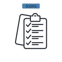 ícones de lista de verificação símbolo elementos vetoriais para web infográfico vetor