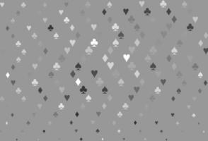 modelo de vetor cinza claro prata com símbolos de pôquer.