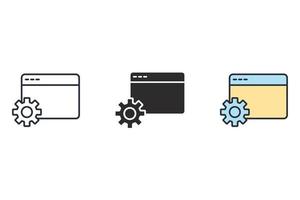 ícones de configuração de site símbolo elementos vetoriais para web infográfico vetor