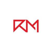 letra rm seta simples vetor de logotipo de linha geométrica