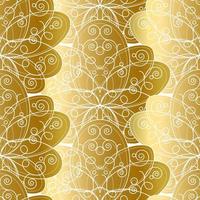 brilhante floral sem costura padrão design dourado ornamentado vetor