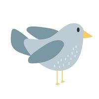 animal de pássaro bonito - vetor de desenho animado em estilo simples desenhado à mão em branco