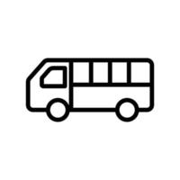 vetor de ícone de ônibus. transporte, transporte terrestre, transporte público. estilo de ícone de linha. ilustração de design simples editável