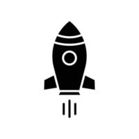 vetor de ícone de foguete. transporte, veículo aéreo. estilo de ícone sólido, glifo. ilustração de design simples editável