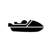 vetor de ícone de jet ski. transporte, transporte aquaviário. estilo de ícone sólido, glifo. ilustração de design simples editável