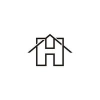 letra h seta telhado vetor de logotipo geométrico simples