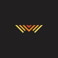 letras vw gradientes linha geométrica simples vetor de logotipo
