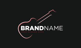 logotipo da guitarra. ideias de logotipos de músicos. design de logotipo de inspiração vetor