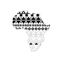 continente africano com ornamentos isolados no fundo branco vetor
