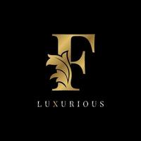 luxuosa letra f vintage decoração floral vitória marca boutique logotipo spa salão de beleza maquiagem artista elemento de design de identidade casa de campo inicial designer de vestido de noiva vetor